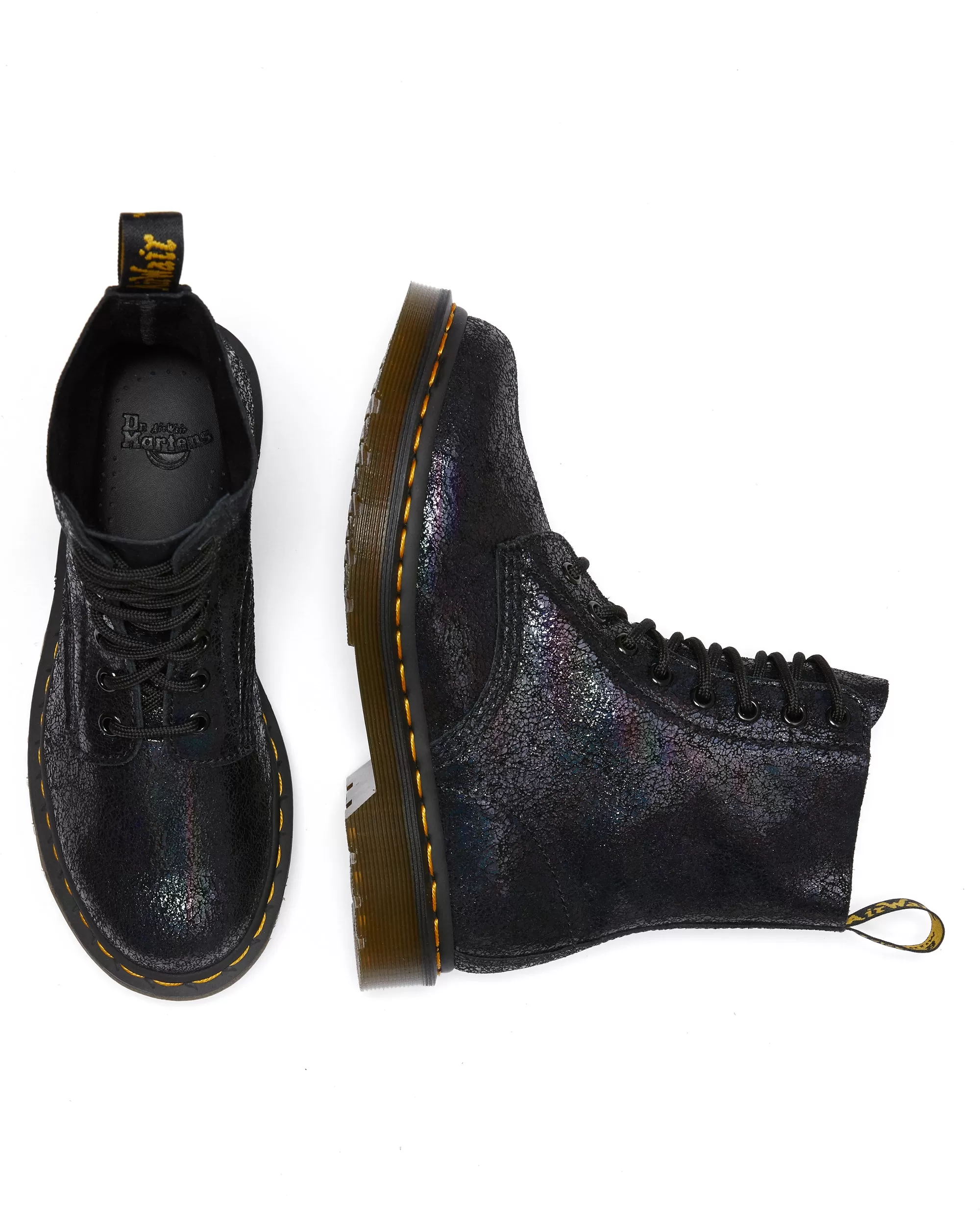 1460 Pascal Black Iridescent Crackle Boots