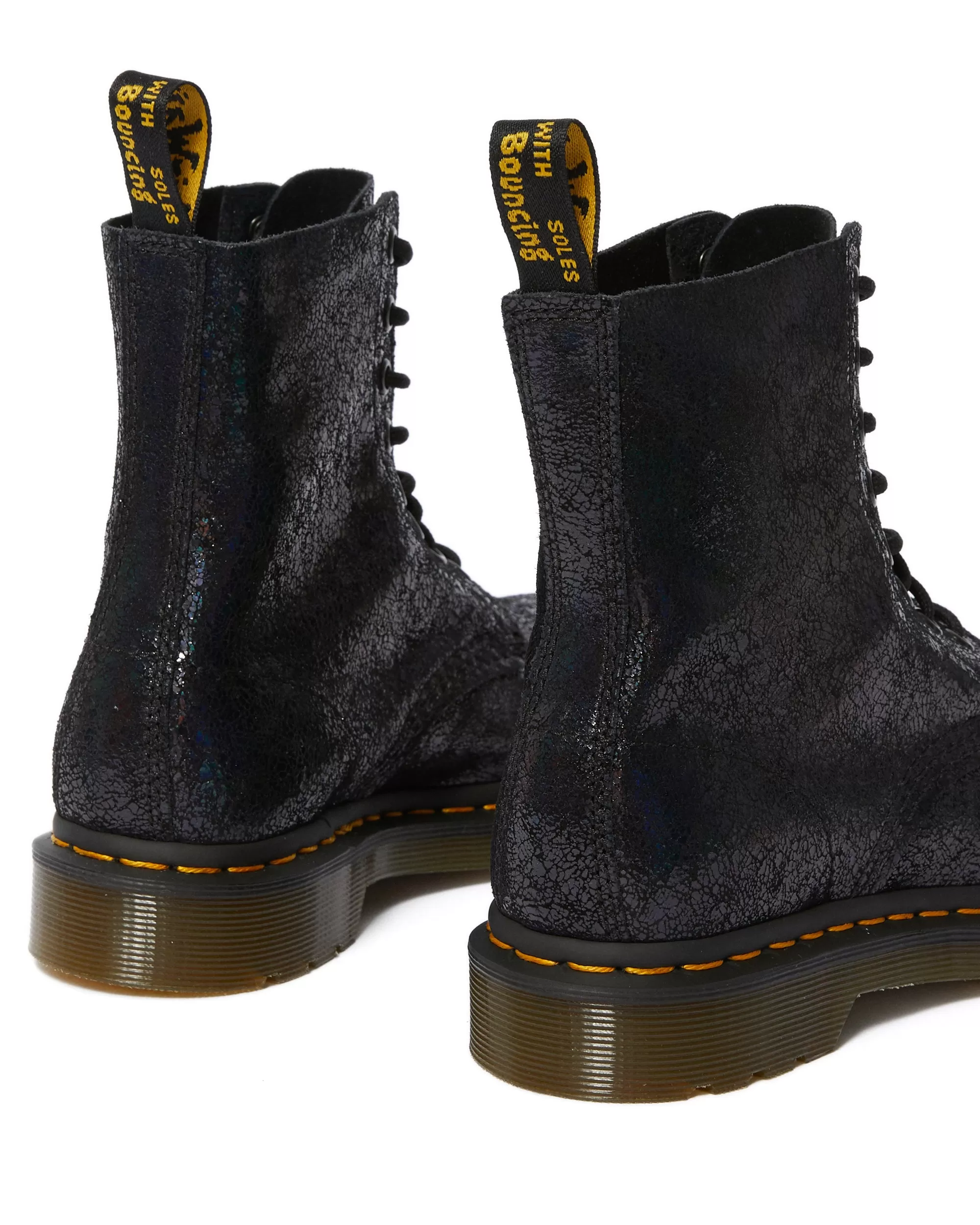 1460 Pascal Black Iridescent Crackle Boots