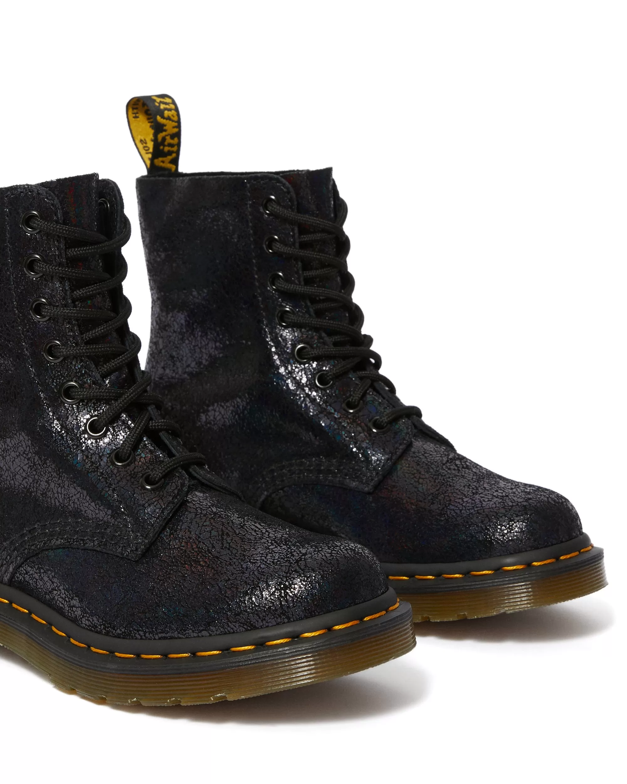 1460 Pascal Black Iridescent Crackle Boots