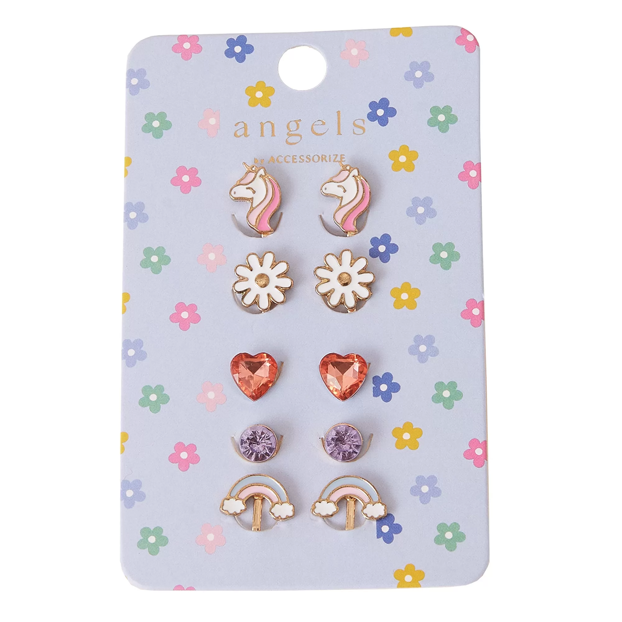 Accessorize London Girl's Set Of 5 Unicorn Clip On Earring