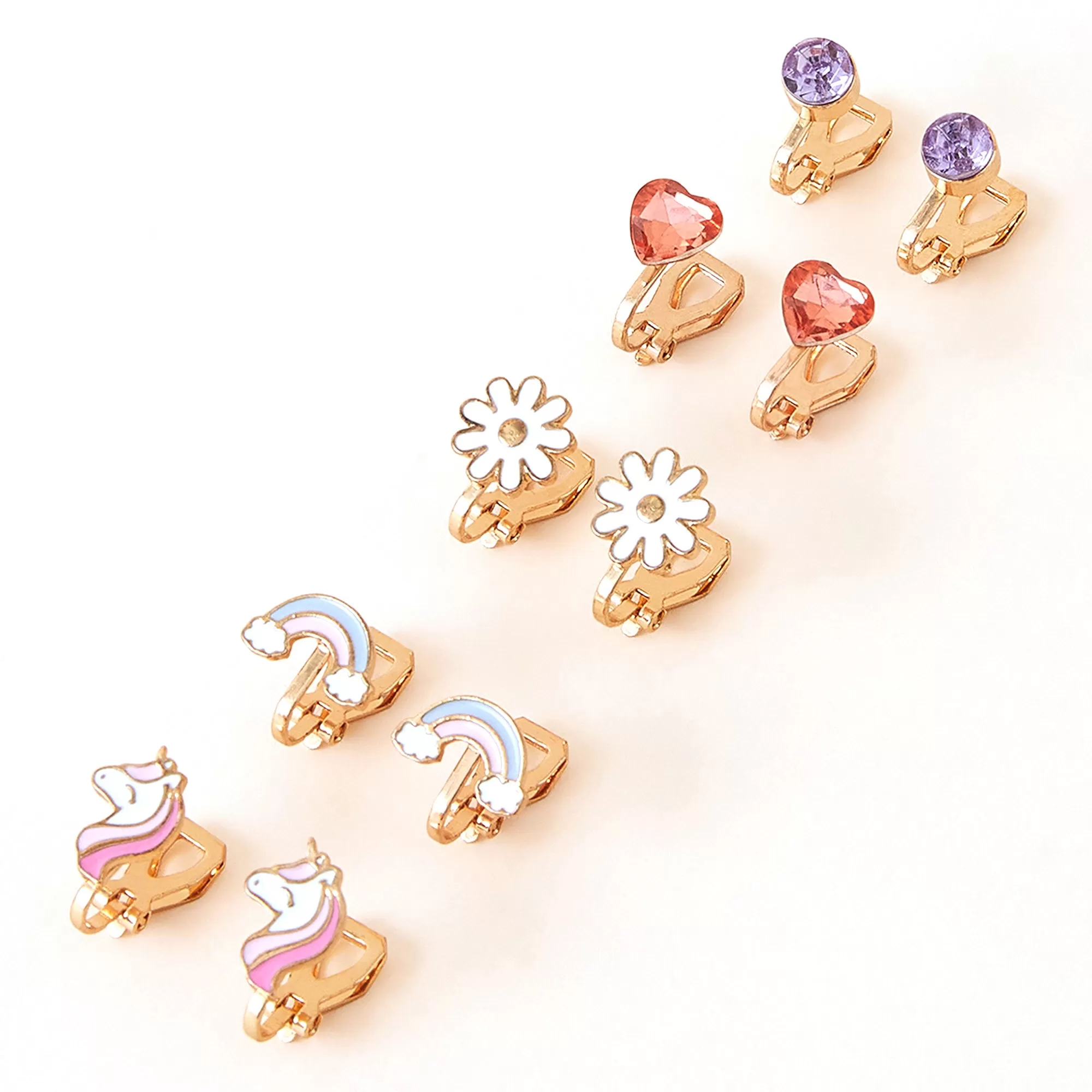 Accessorize London Girl's Set Of 5 Unicorn Clip On Earring