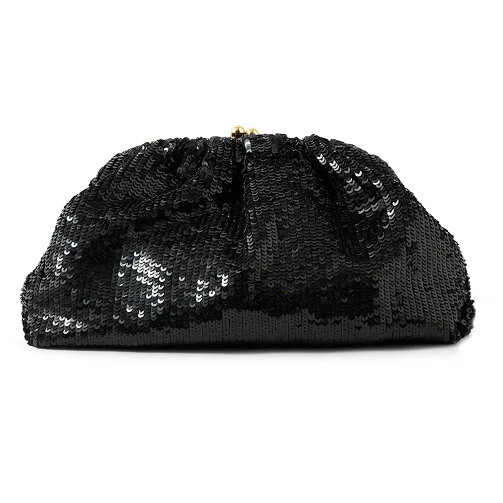 Accessorize London Women's Black Sasha Sequin Clutch