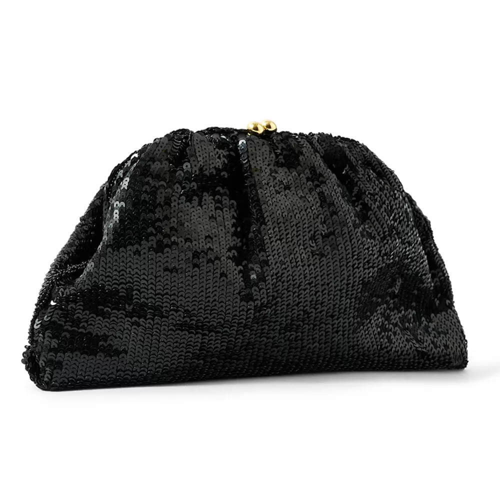 Accessorize London Women's Black Sasha Sequin Clutch