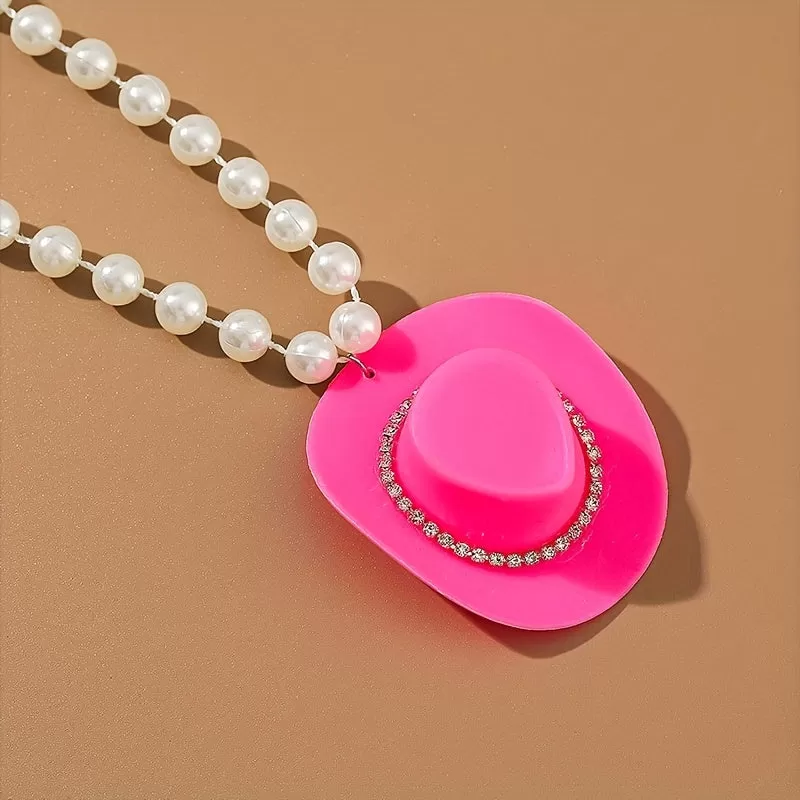 Add a Touch of Elegance with our Pink Faux Pearl Pendant Necklace - Perfect for Women and Girls with Niche Design