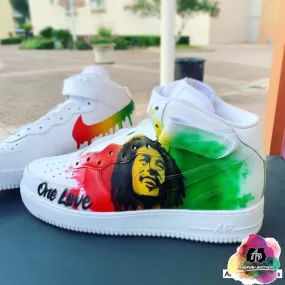 Airbrush Bob Marley Shoe Design