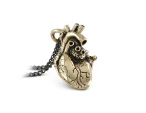 Anatomical Heart Necklace - Bronze