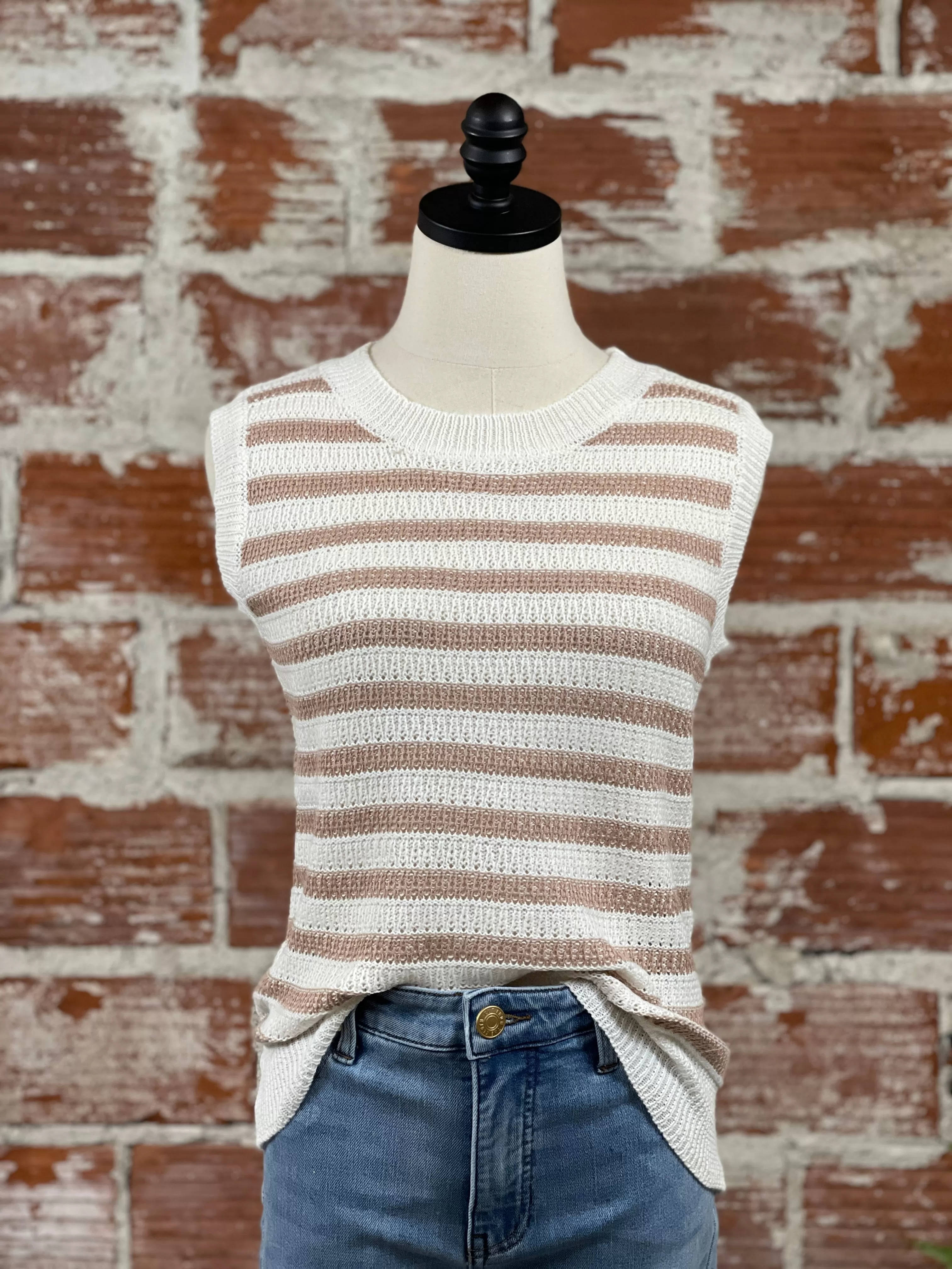 April Sweater Tank in Taupe