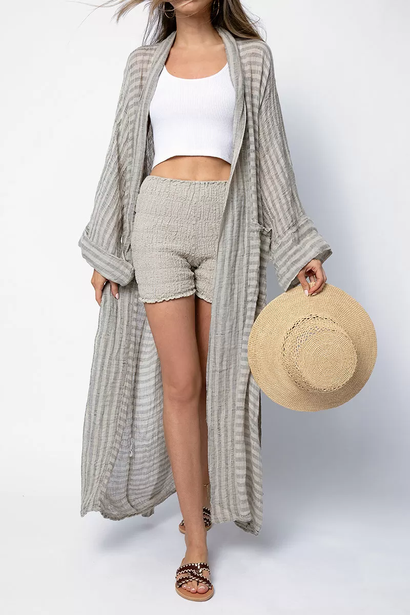 Aquilonia Lounge Duster Coat in Grey Naturale