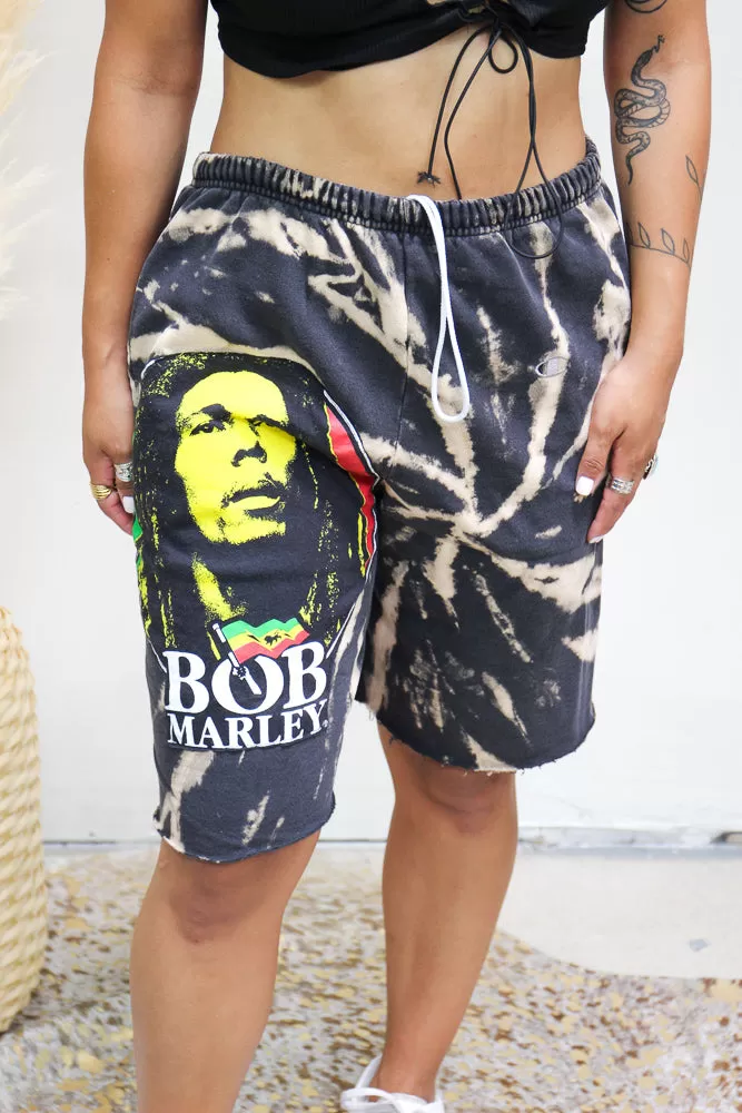 Bob Marley Acid Wash Sweat Shorts