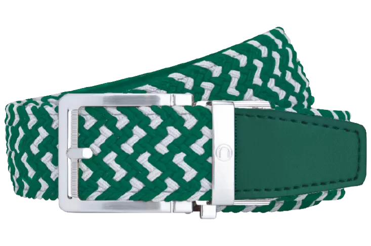 Braided Green & White, 1 3/8 Strap, Golf Belt