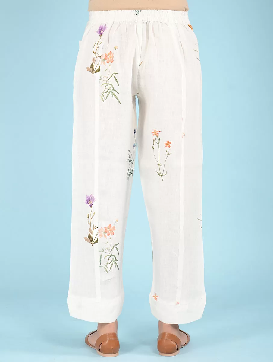 Caron Botanical Printed Linen Pants