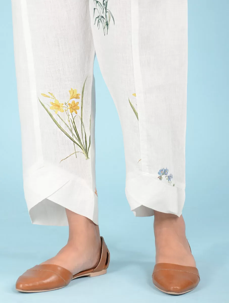 Caron Botanical Printed Linen Pants