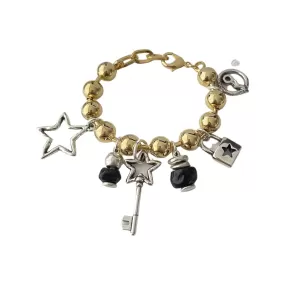 COOLSKIN TWO TONES MILITAR CHAIN STAR KEY BRACELET