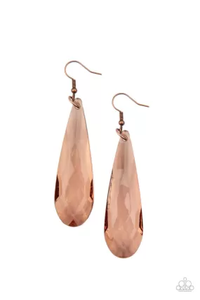 Crystal Crowns Copper Earrings - Paparazzi Accessories