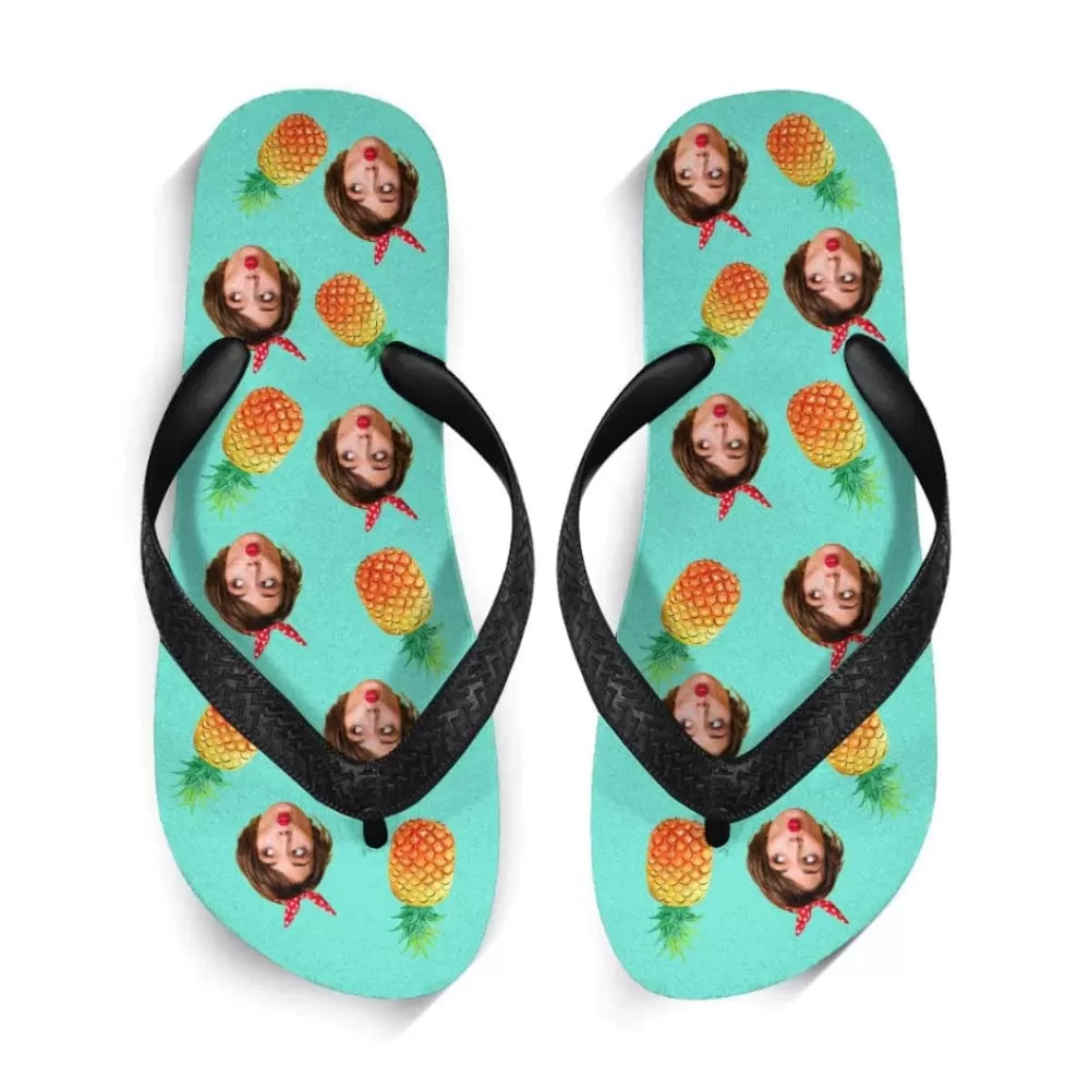 Custom Face Pineapple Flip Flops For Both Man And Woman Funny Gift For Vacation,Wedding Ideas For Guests