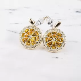 CZ Fruit Orange Style Stud Earrings