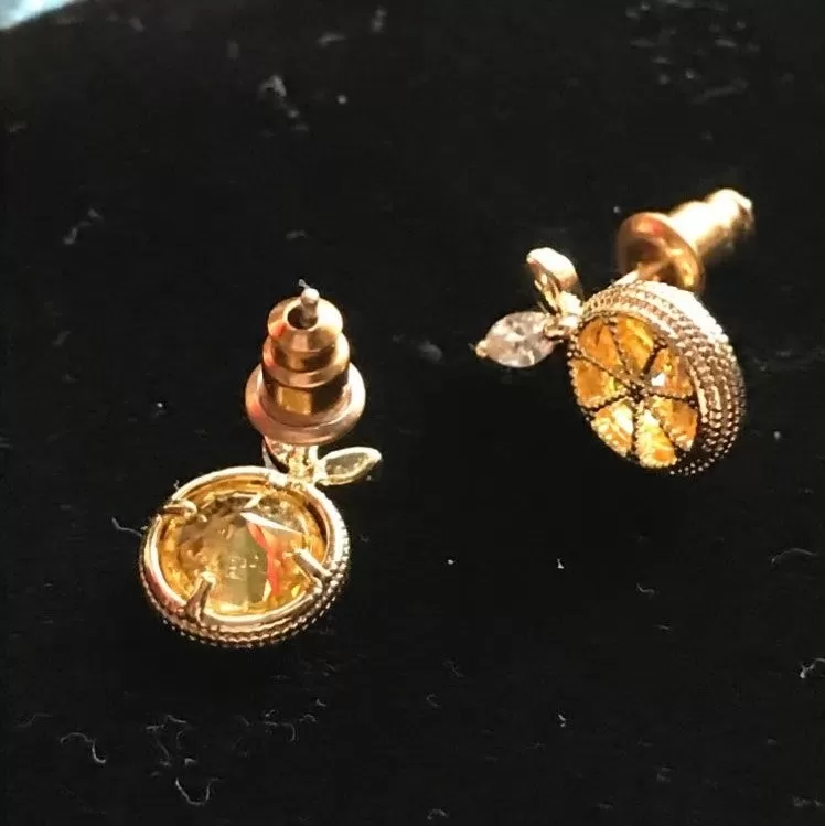 CZ Fruit Orange Style Stud Earrings