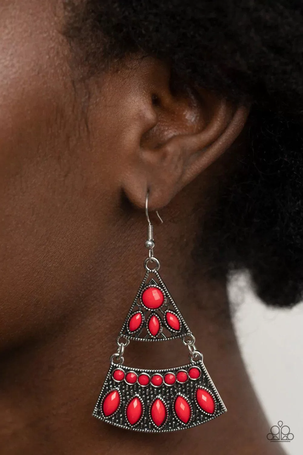 Desert Fiesta Red Earrings - Paparazzi Accessories