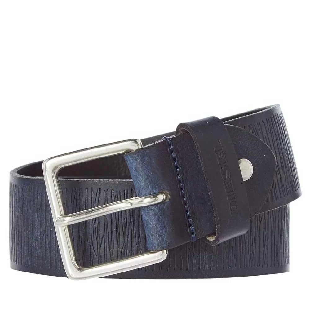 Diesel Stonerr Leather Belt - Midnight-Blue