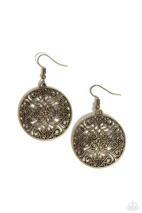 Dubai Decor - Brass Earrings Paparazzi Accessories