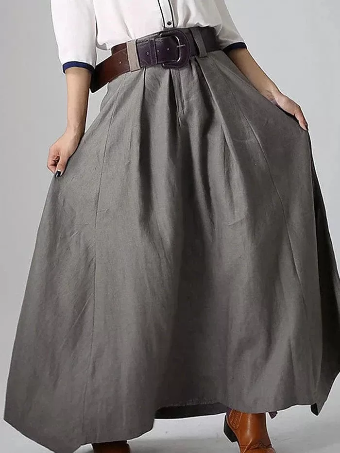 Elegant Velvet Work Skirt with Pockets - Black, Red, Gray - Sizes S, M, L