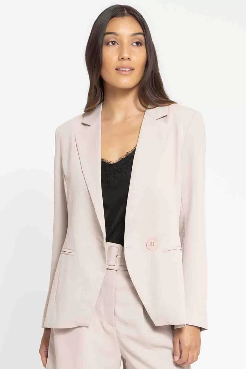 Georgie Adelaide Stone Double Breasted Blazer