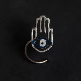 Hamsa Sterling Silver Nose Pin