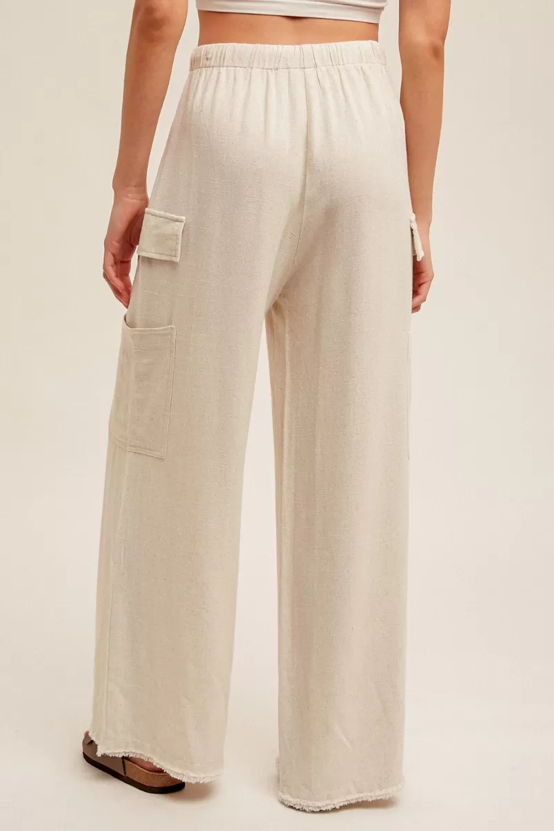 Linen Cargo Pant Sand