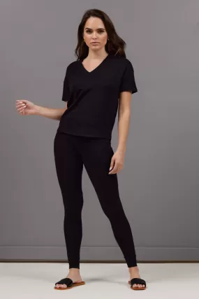 Majestic Soft Touch Jogger Style Legging in Noir