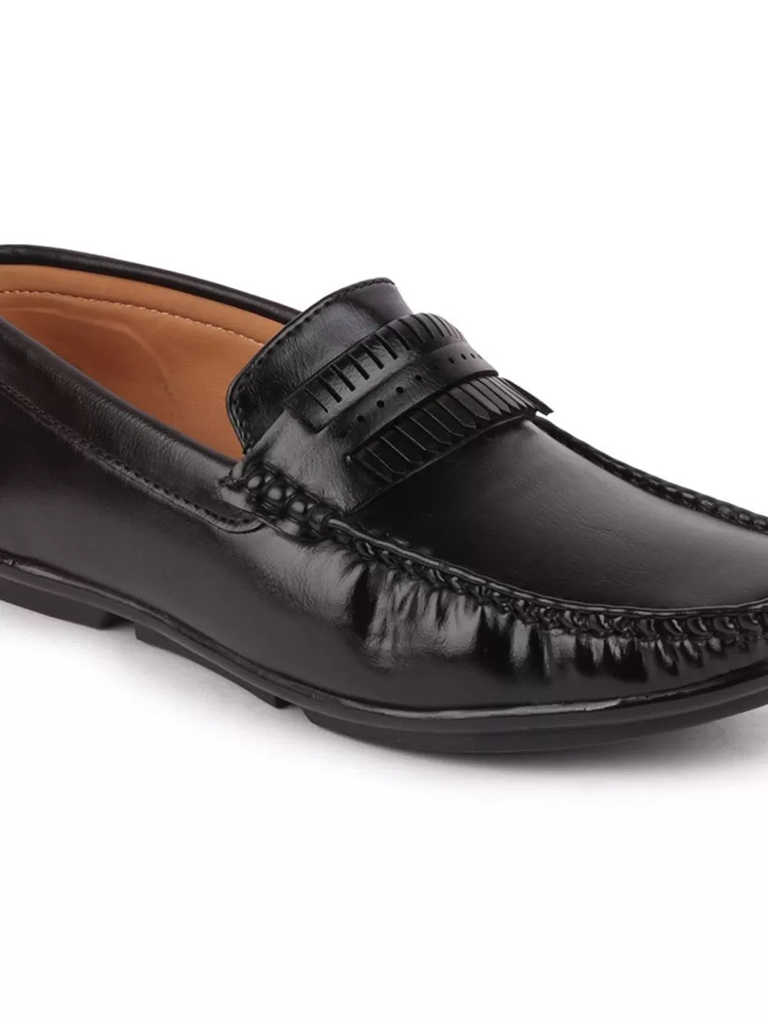 Men Black Casual Slip-On Loafers