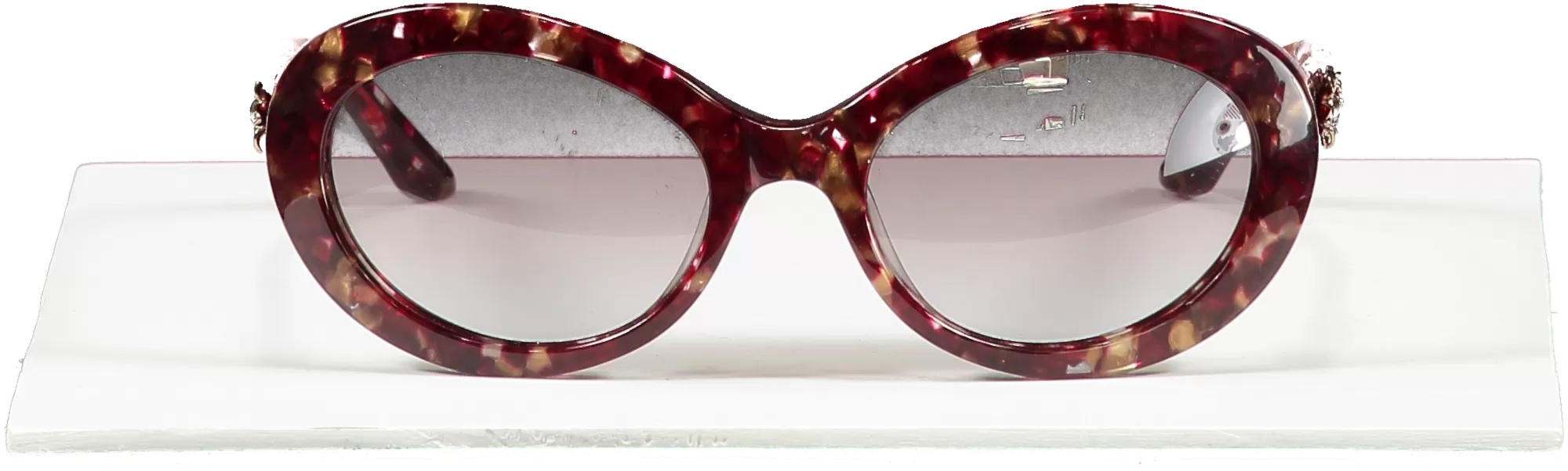 Missoni Dark Red Tortoiseshell Floral Arm Detail Sunglasses