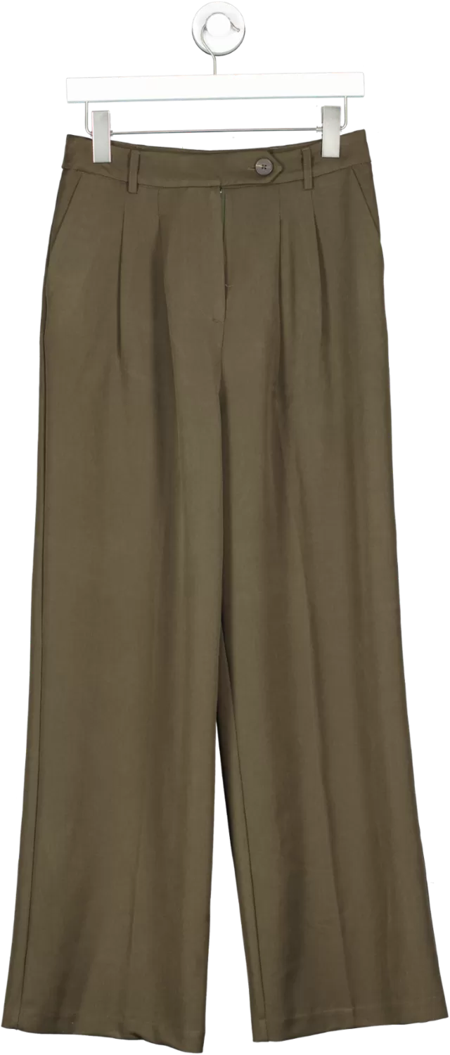 New Look Green Khaki Wide Leg Trousers UK 10