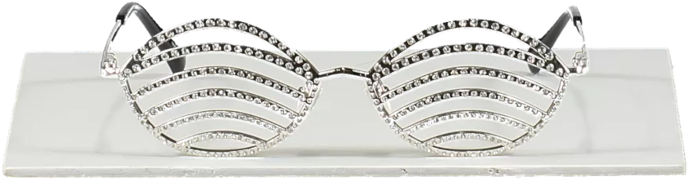 Nue x Linda Farrow Metallic "party Goddess" Cat Eye Frame In Silver BNIB