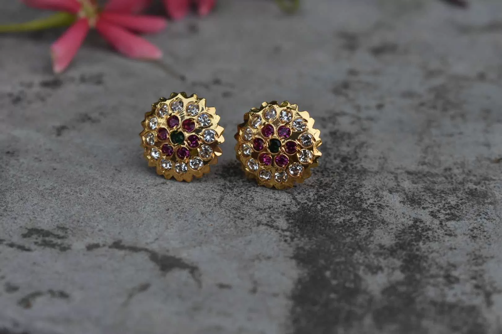 One Gram Gold Daily Wear Kammalu Earrings