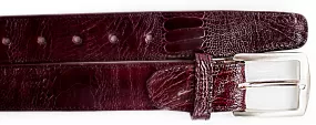 Ostrich Leg Belt- Dark Burgundy