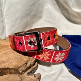 Palestinian Traditional Tatreez - Genuine Leather Belt with Hand Embroidery From Palestine