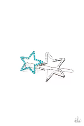 Paparazzi Accessories - Lets Get This Party STAR-ted! - Blue Hair Clip