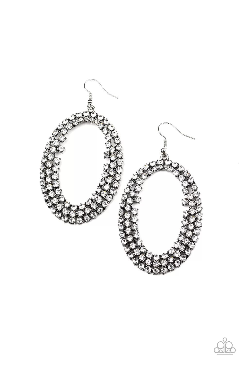 Paparazzi Accessories - Radical Razzle - White Rhinestone Earrings