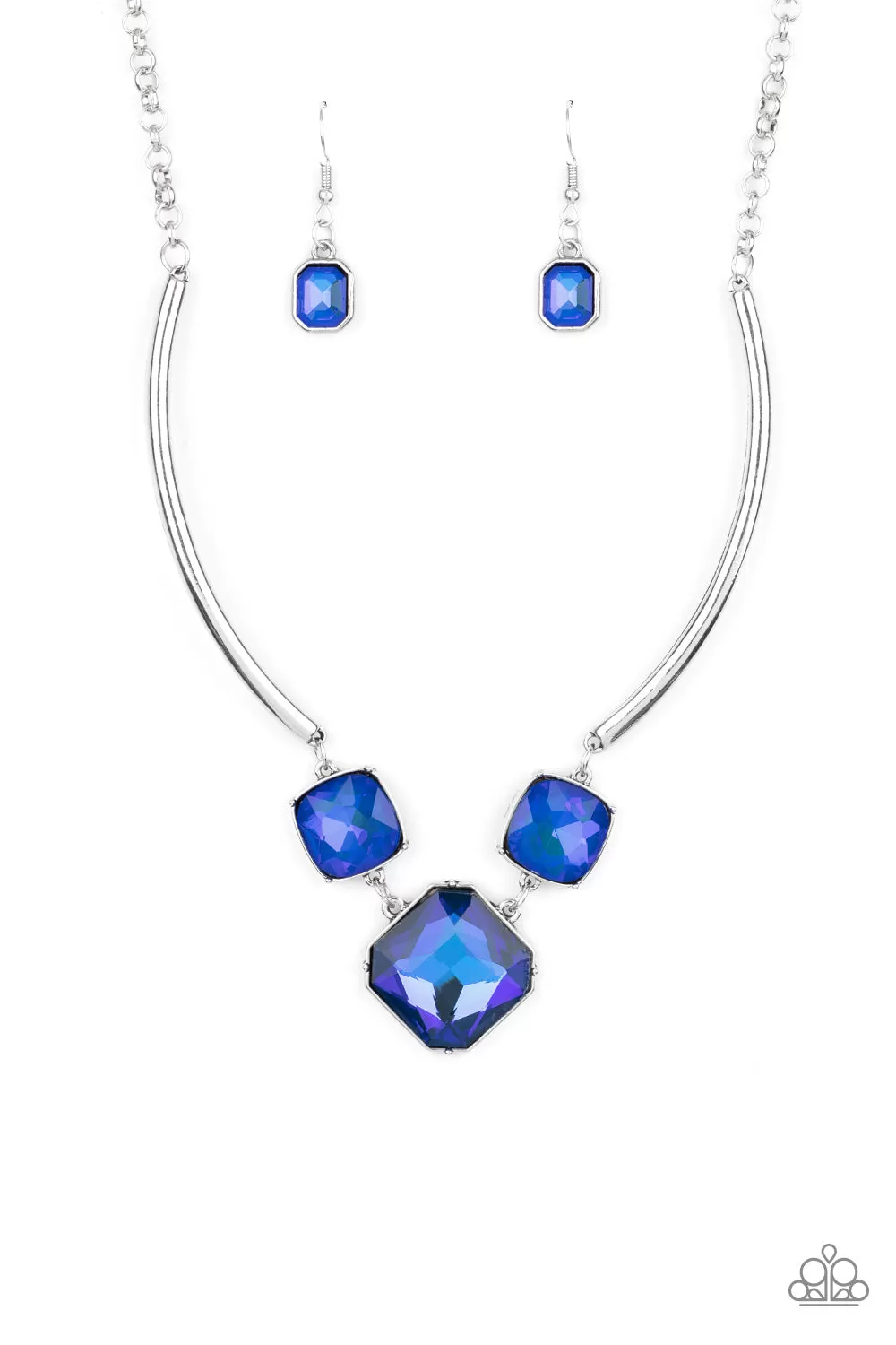 Paparazzi Divine IRIDESCENCE Blue Necklace Life Of the Party Exclusive