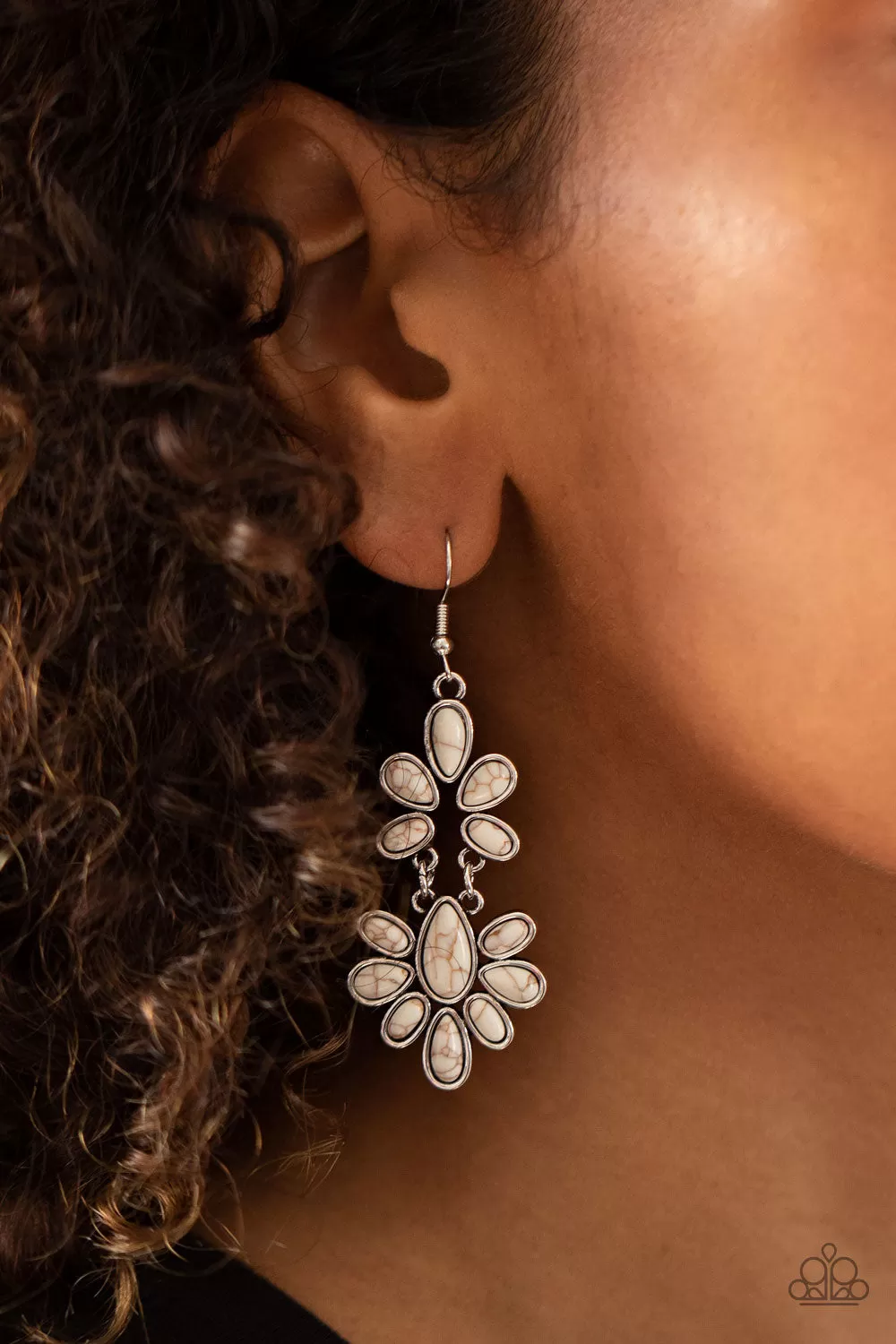 Paparazzi Earring ~ Cactus Cruise - White