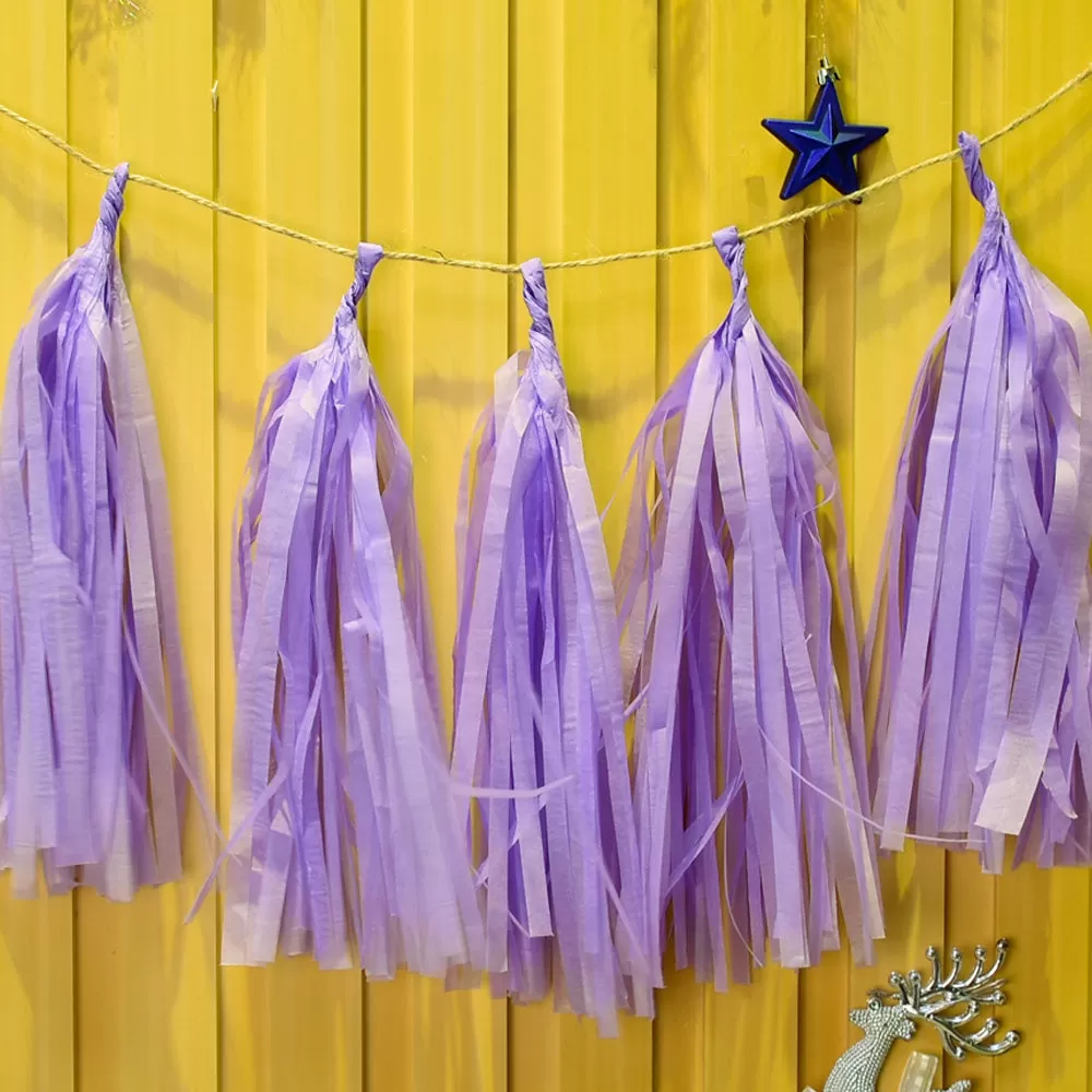 Paper Tassel Assembled or DIY Tassel Garland Wedding Photo Backdrop Birthday Party Decorations 12 light purple 1bag