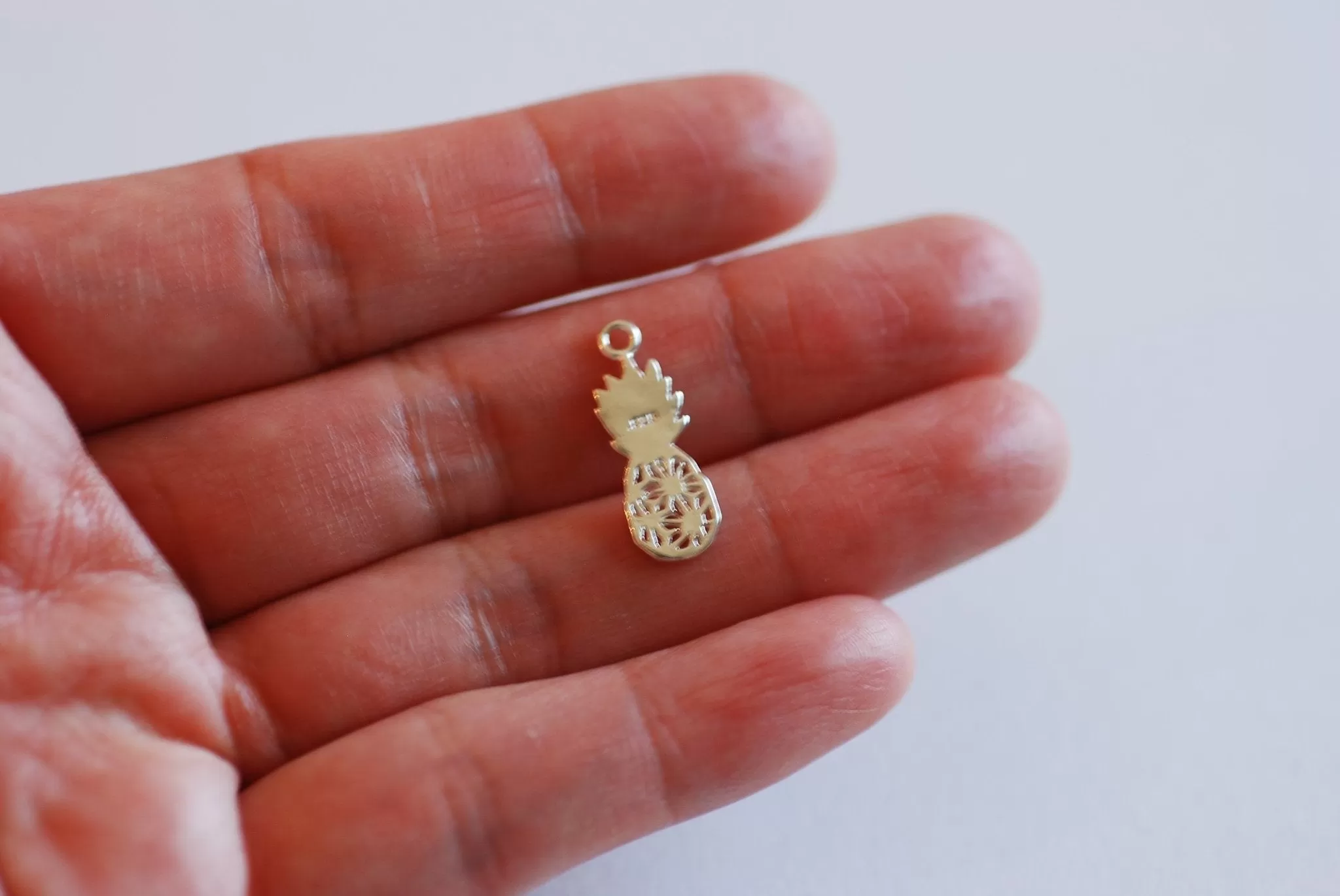 Pineapple Charm- Vermeil, 22k Gold Plated Over Sterling Silver, Pineapple Charm, Pinecone, Hawaiian Pineapple, Be a Pineapple, Pinecone, 428