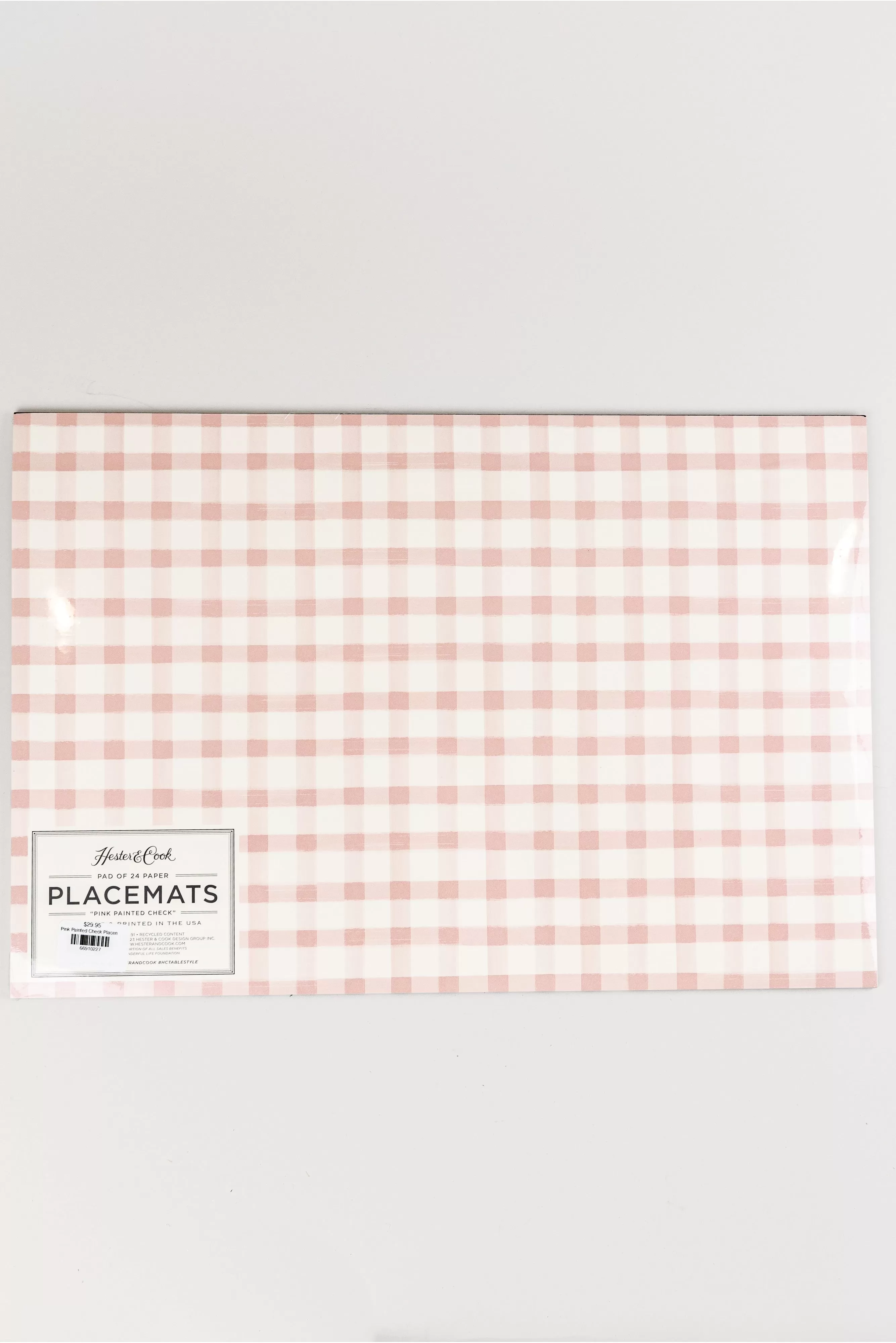 Pink Painted Check Placemat