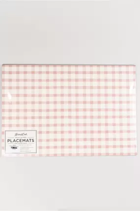 Pink Painted Check Placemat