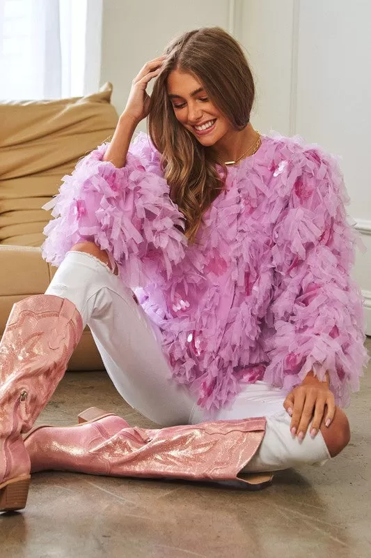 Pink Ruffle Party Jacket