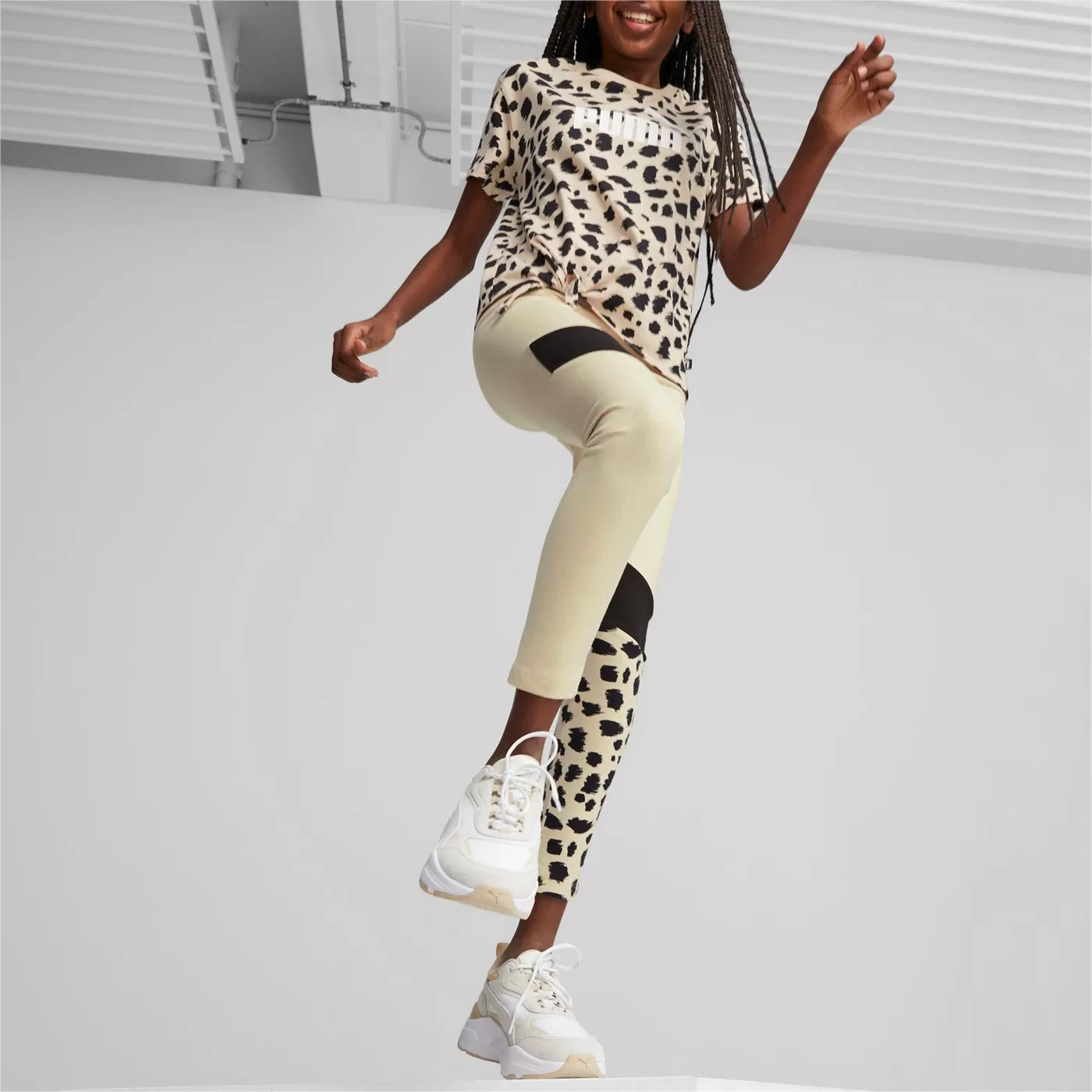 Puma Sports trousers Leggings for girls and boys Animal Block 539818-88 granola