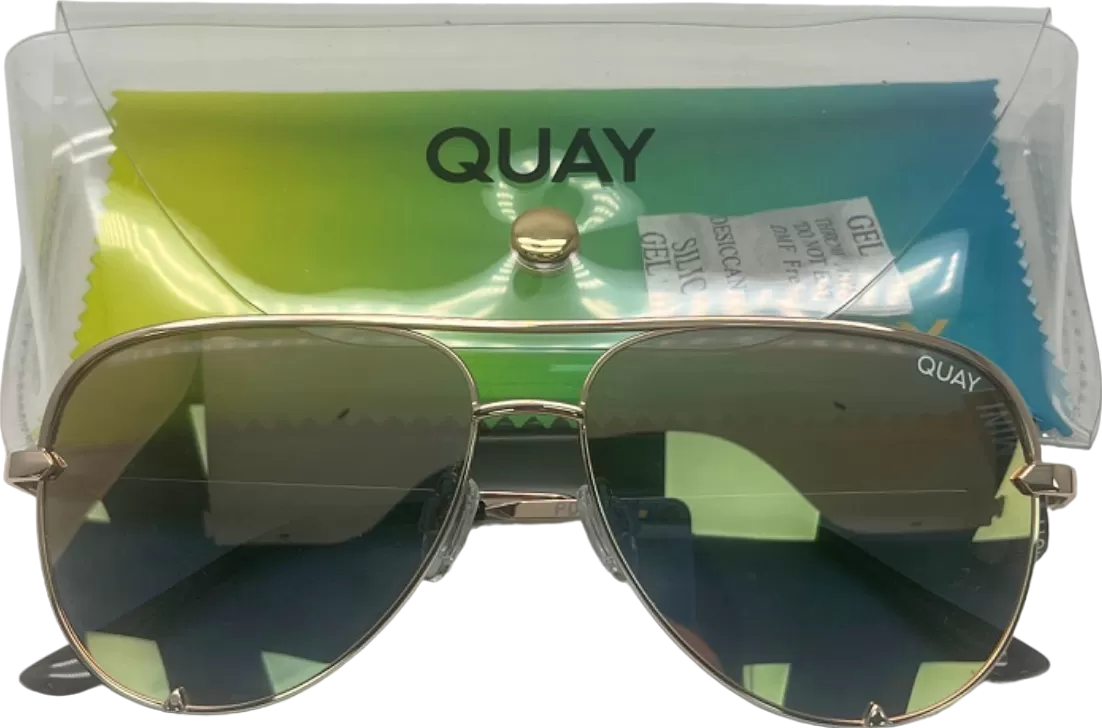 Quay Gold High Key Mini  polarised Sunglasses in Case