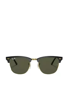 Ray-Ban RB3016 150 55 Clubmaster Classic Sunglasses Black on Arista / Green G-15