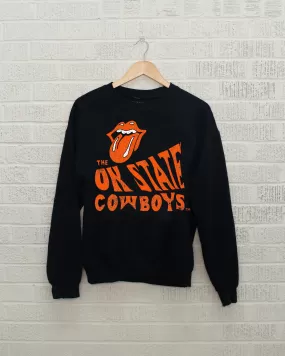 Rolling Stones OSU Cowboys Dazed Black Thrifted Sweatshirt