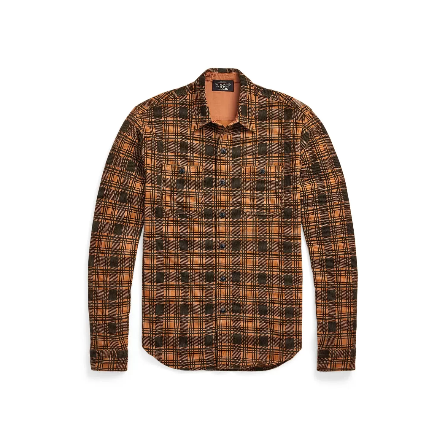 RRL Checked Jersey Workshirt Gold/Black FINAL SALE